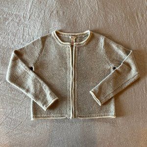 Sundance Grey and Ivory Cardigan Sweater Size Medium
